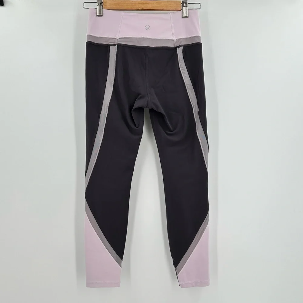 ATHLETA Women’s Pink/Gray Yoga Fitness Compression Leggings Size Small